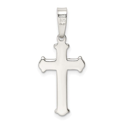 Sterlingsilber Poliert Matt Mittig Finish Kreuz Anhänger