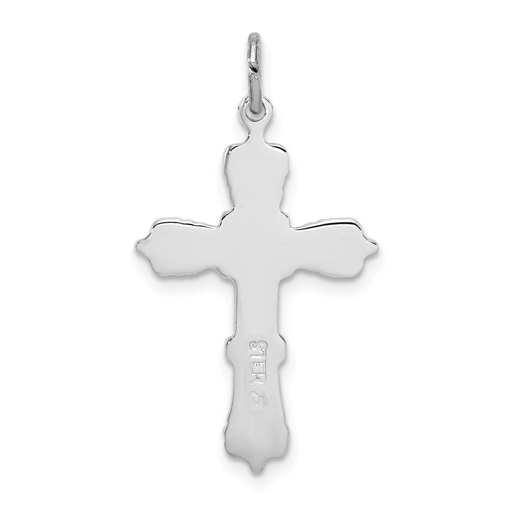 Sterlingsilber Rhodiniert mit Schwarz Epoxid Kreuz Anhänger