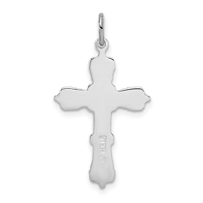 Sterlingsilber Rhodiniert mit Schwarz Epoxid Kreuz Anhänger