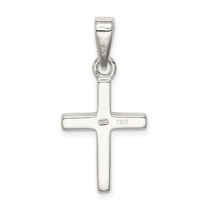 Sterlingsilber Rhodiniert Blau Einlage Erzeugt Opal Dünn Kreuz Anhänger