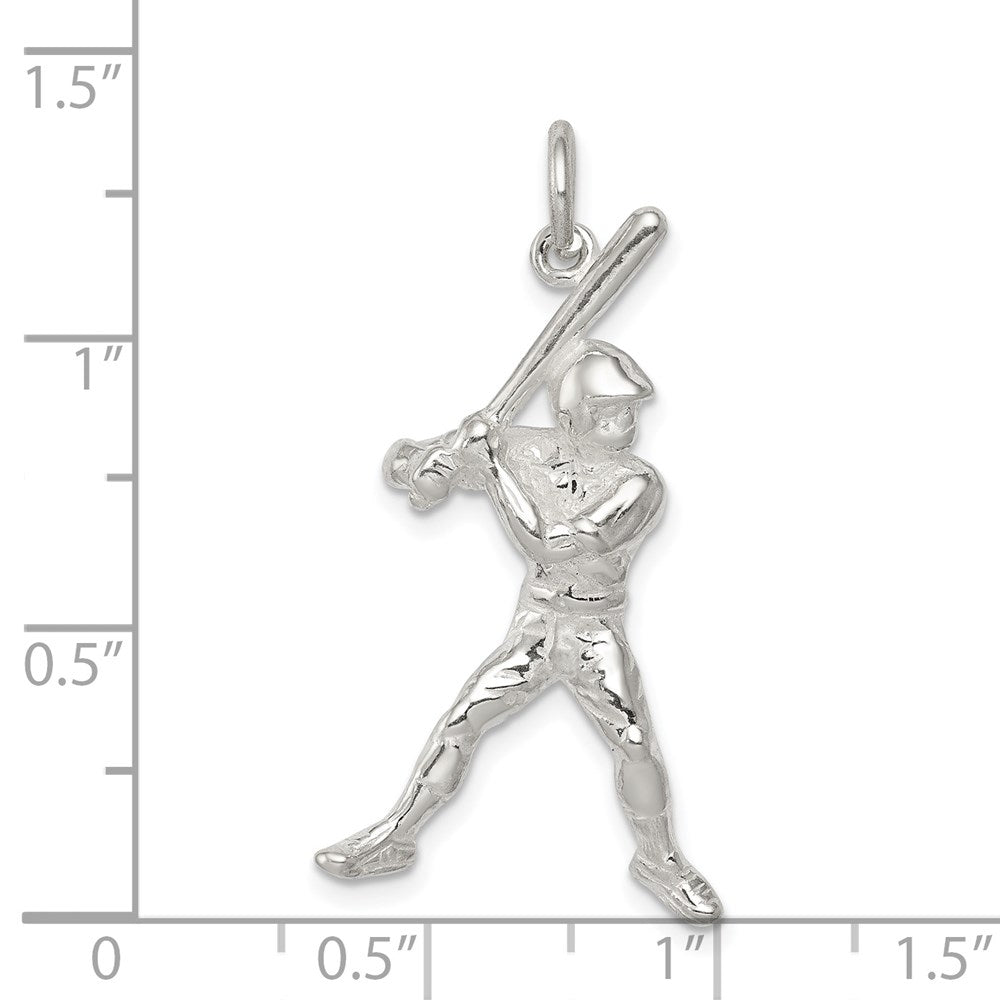 Sterlingsilber Baseball Batter Charm