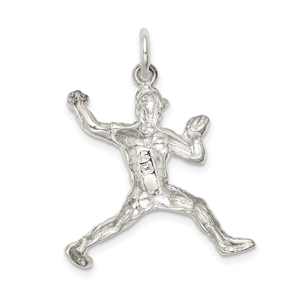 Sterlingsilber Baseball Pitcher Charm