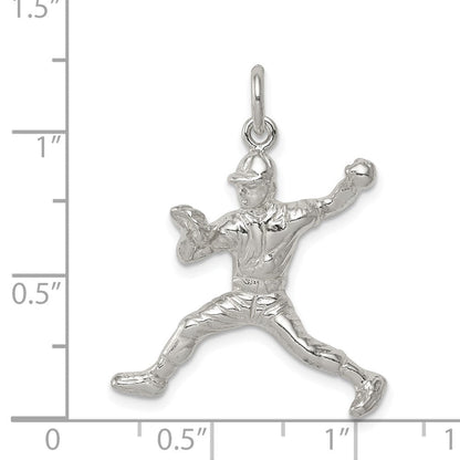 Sterlingsilber Baseball Pitcher Charm
