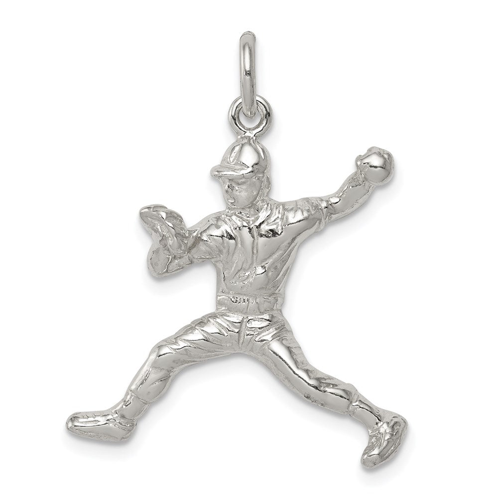 Sterlingsilber Baseball Pitcher Charm