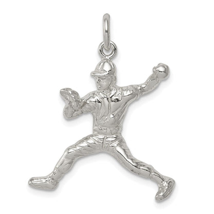 Sterlingsilber Baseball Pitcher Charm