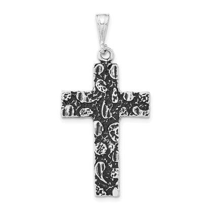 Sterlingsilber Antikisiert Strukturiert Kreuz Charm