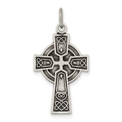 Sterlingsilber Antikisiert Satiniert Keltisch Kreuz Anhänger