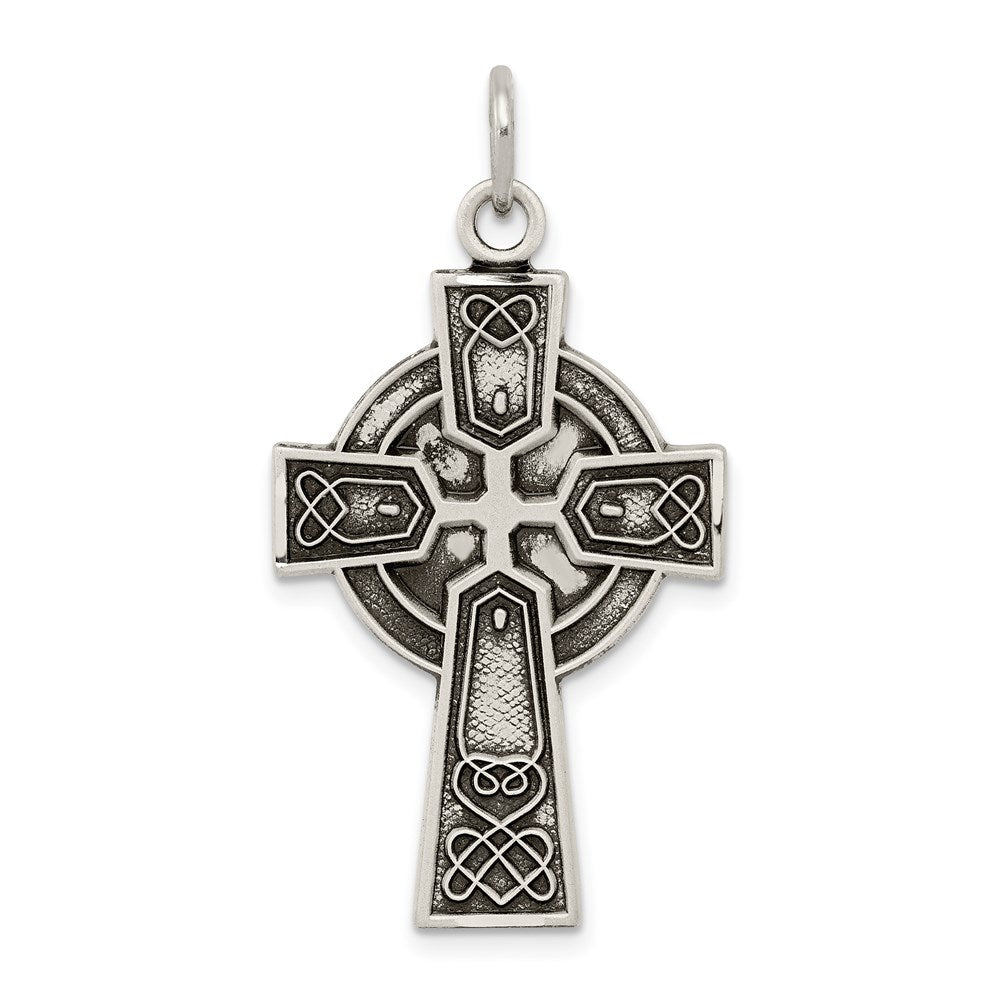 Sterlingsilber Antikisiert Satiniert Irish Kreuz Anhänger