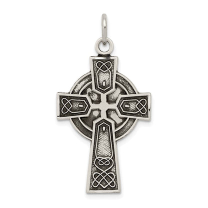 Sterlingsilber Antikisiert Satiniert Irish Kreuz Anhänger