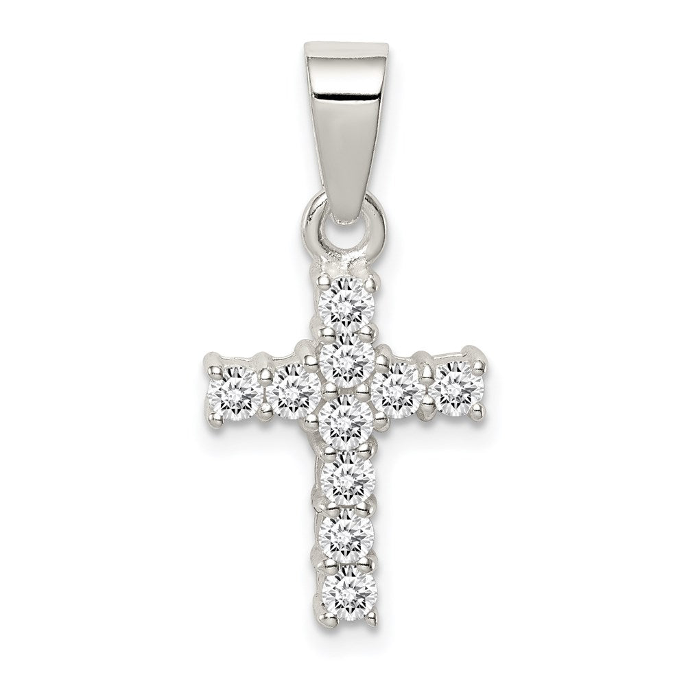 Sterlingsilber Zirkonia Kreuz Anhänger