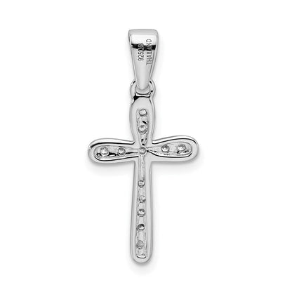 Sterlingsilber Rhodiniert Zirkonia Kreuz Anhänger