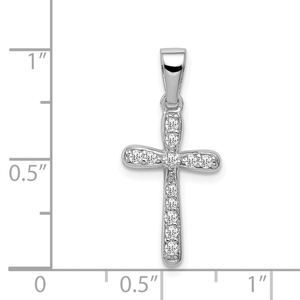 Sterlingsilber Rhodiniert Zirkonia Kreuz Anhänger