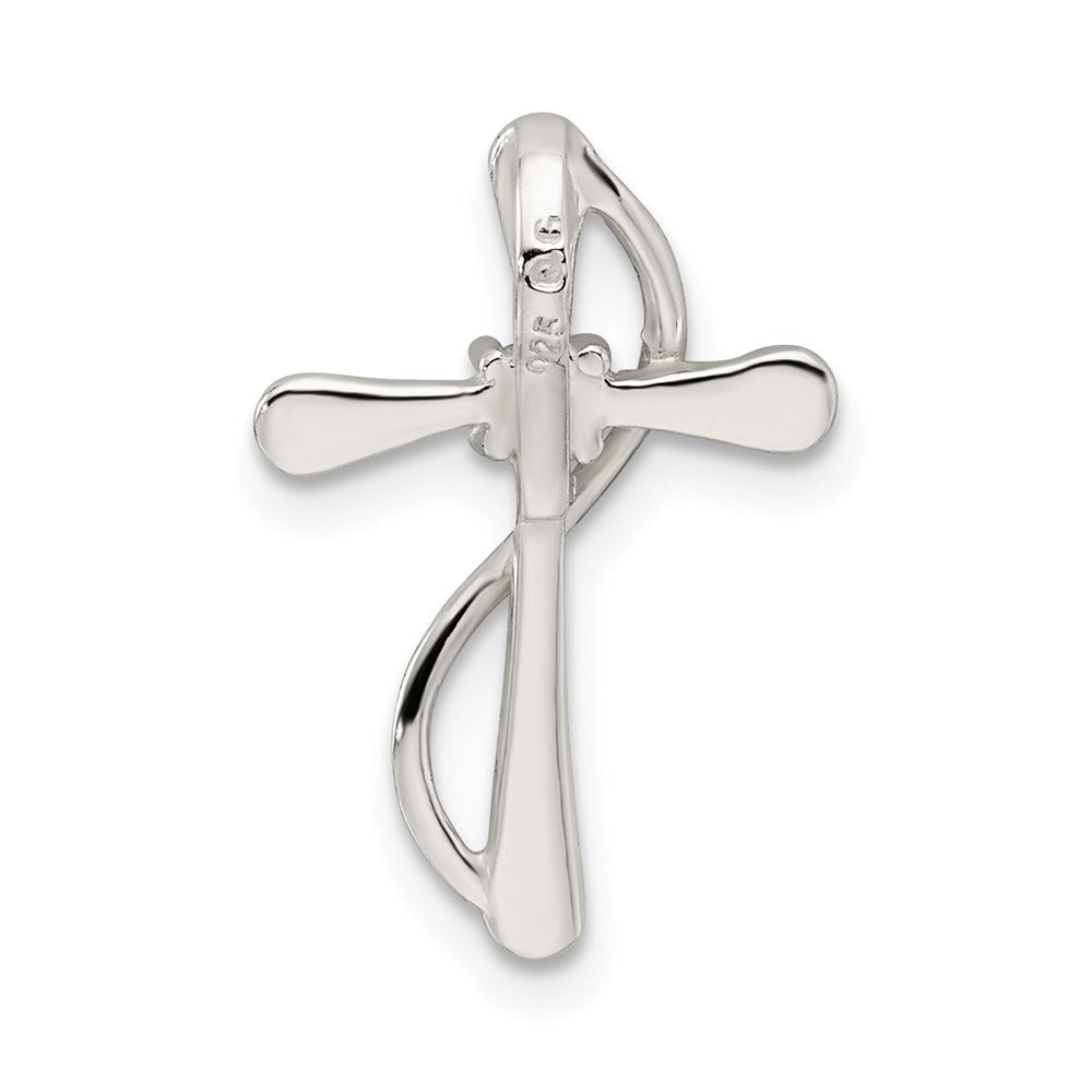 Sterlingsilber Poliert Zirkonia Kreuz Anhänger