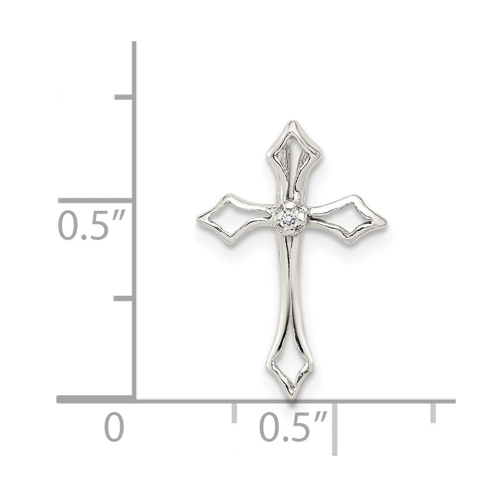 Sterlingsilber Zirkonia Kreuz Charm