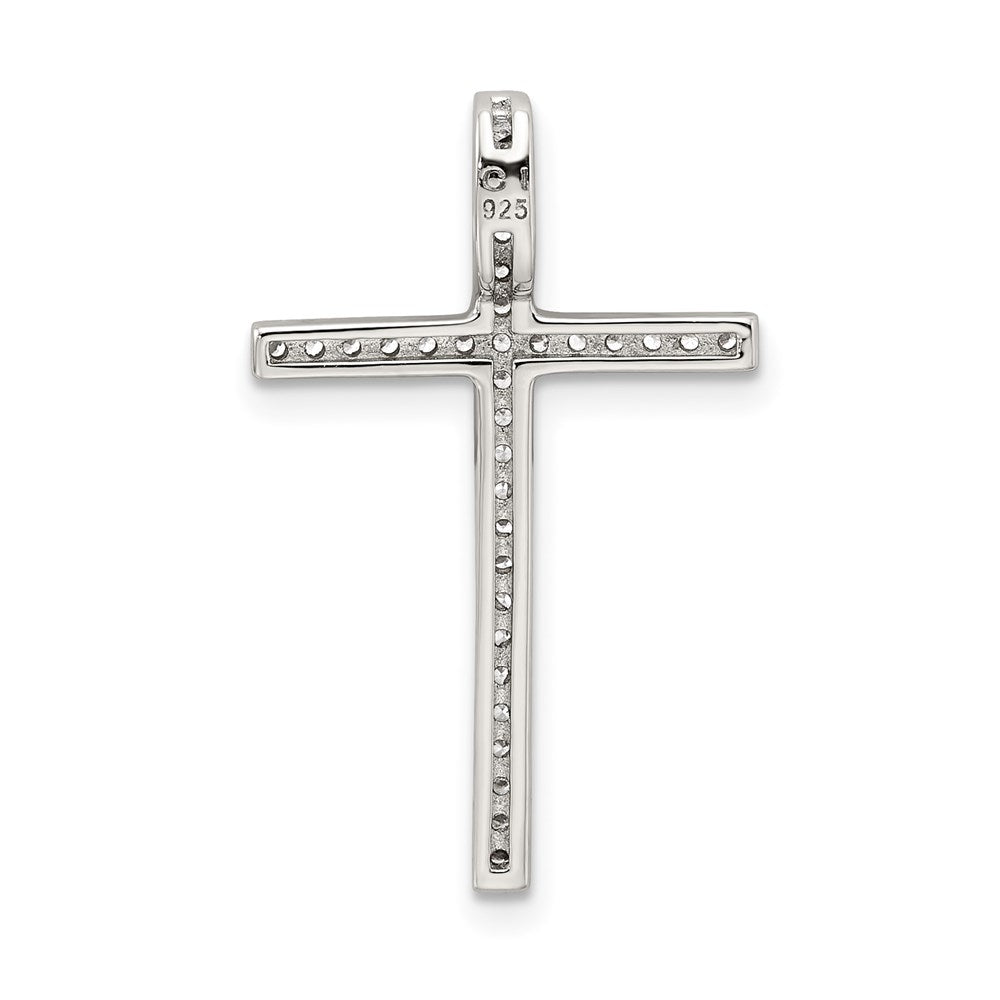 Sterlingsilber Rhodiniert Mikro Pavé Kreuz Anhänger