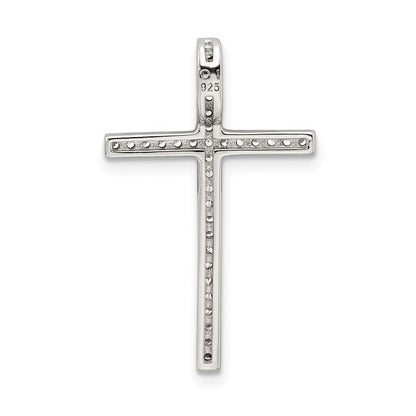Sterlingsilber Rhodiniert Mikro Pavé Kreuz Anhänger