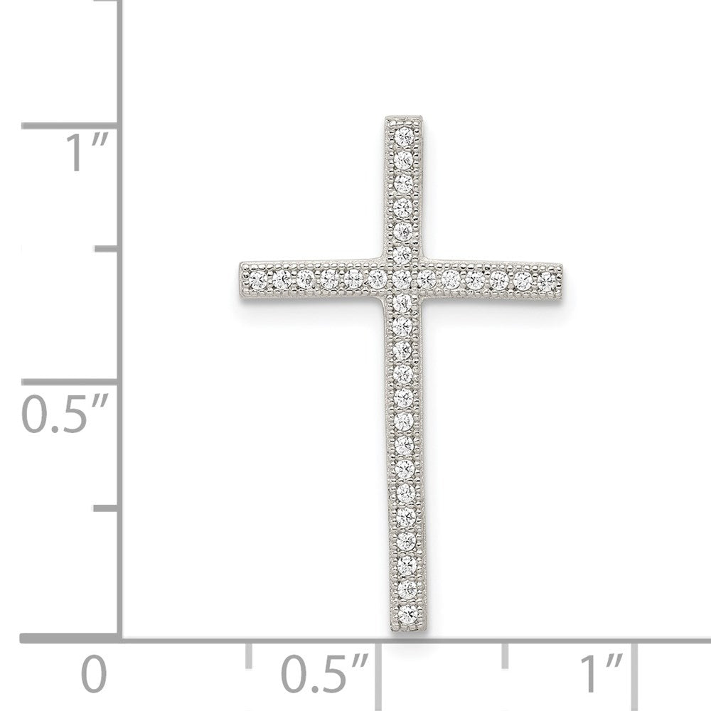 Sterlingsilber Rhodiniert Mikro Pavé Kreuz Anhänger
