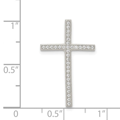 Sterlingsilber Rhodiniert Mikro Pavé Kreuz Anhänger