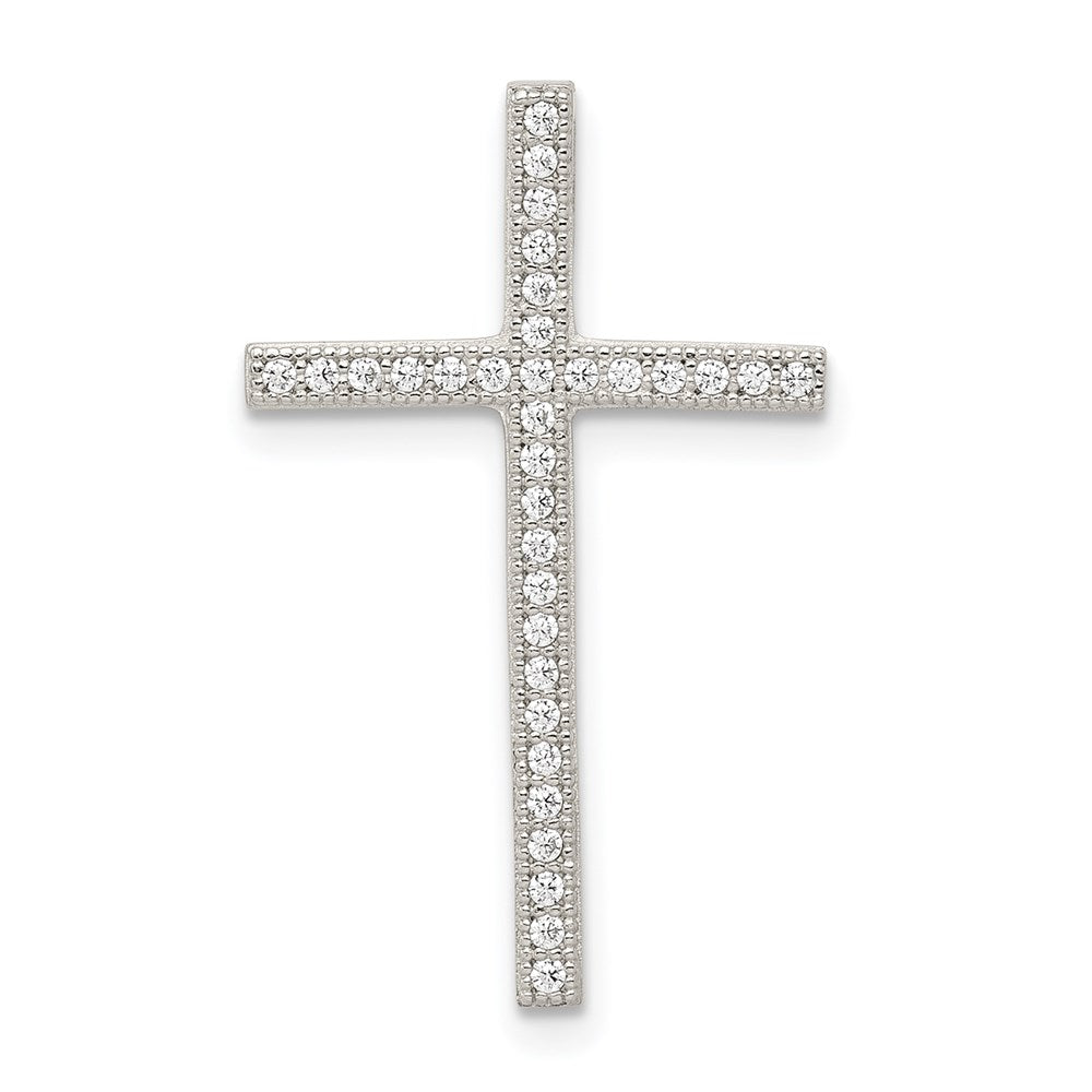 Sterlingsilber Rhodiniert Mikro Pavé Kreuz Anhänger