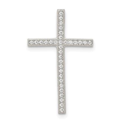 Sterlingsilber Rhodiniert Mikro Pavé Kreuz Anhänger