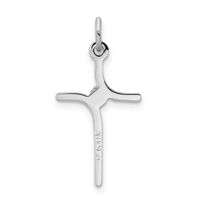 Sterlingsilber Rhodiniert Kreuz mit Zirkonia Mittig Anhänger