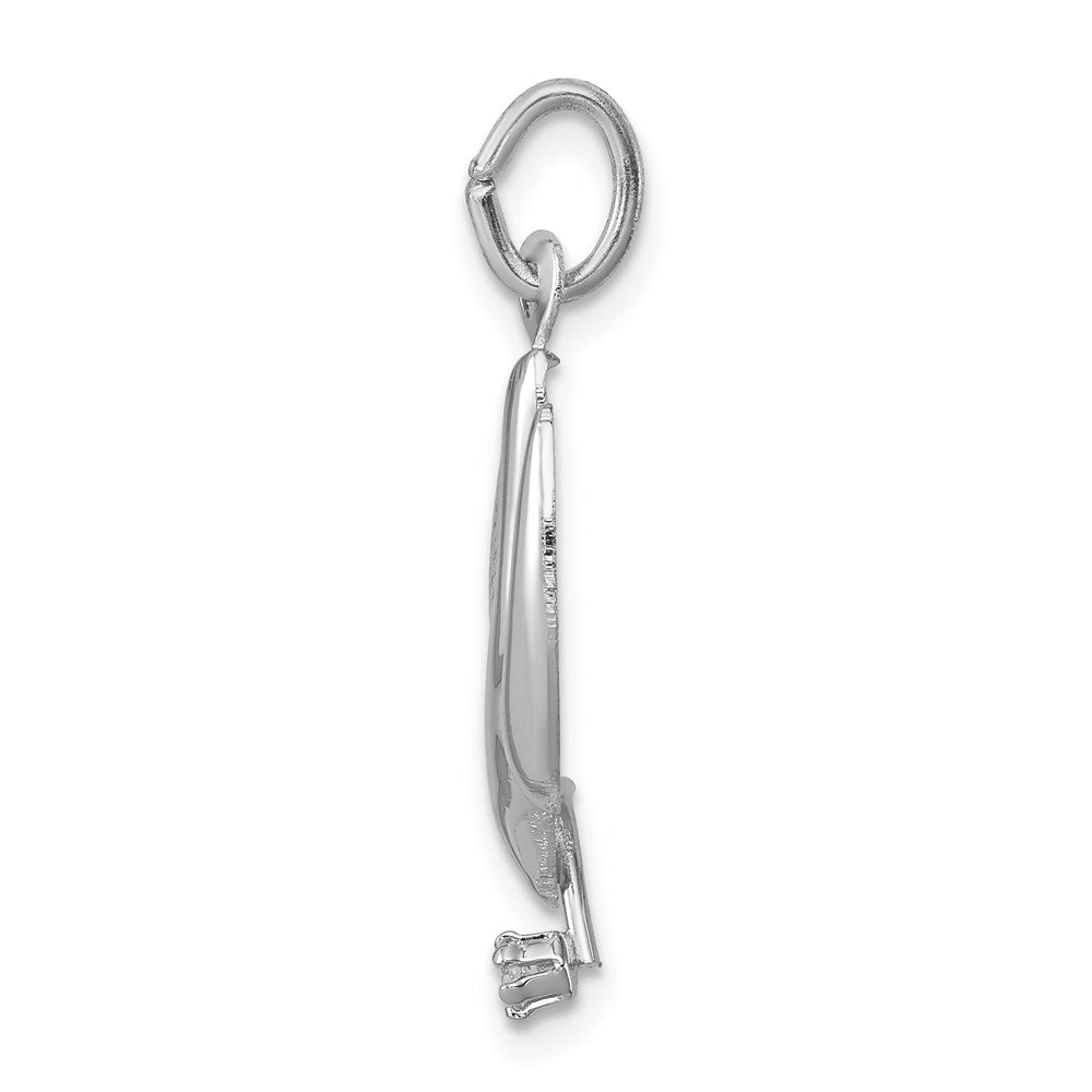 Sterlingsilber Rhodiniert Poliert Taube mit Zirkonia Anhänger