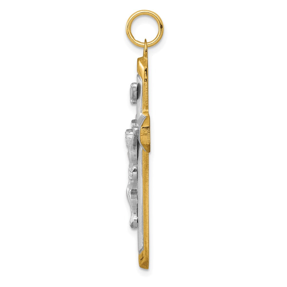 Sterlingsilber Rhodiniert Satiniert/polished Vermeil Corpus Kreuz Anhänger