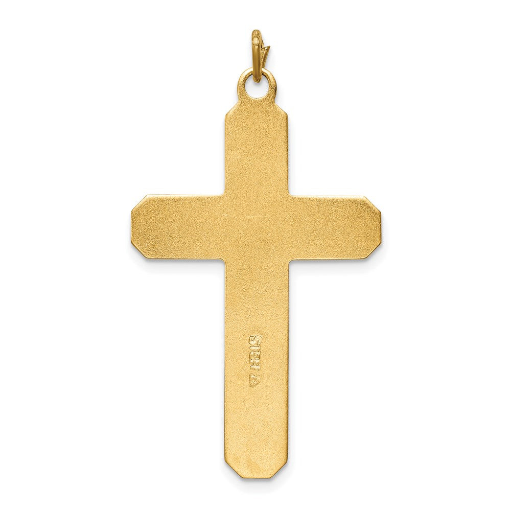 Sterlingsilber Rhodiniert Satiniert/polished Vermeil Corpus Kreuz Anhänger