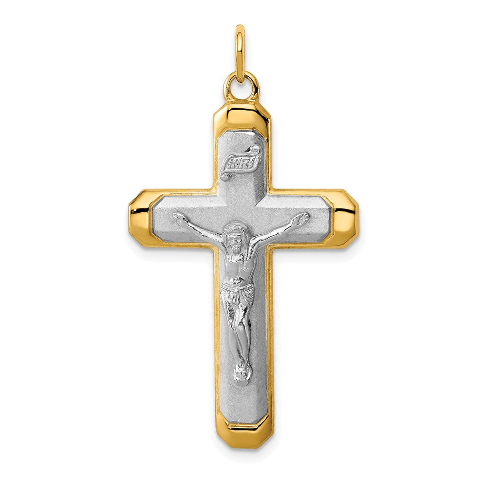 Sterlingsilber Rhodiniert Satiniert/polished Vermeil Corpus Kreuz Anhänger