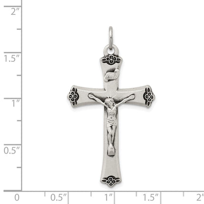 Sterlingsilber Antikisiert Satiniert Heiligenschein und Corpus Kreuz Anhänger