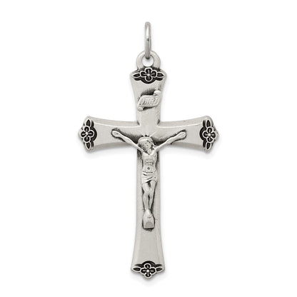 Sterlingsilber Antikisiert Satiniert Heiligenschein und Corpus Kreuz Anhänger