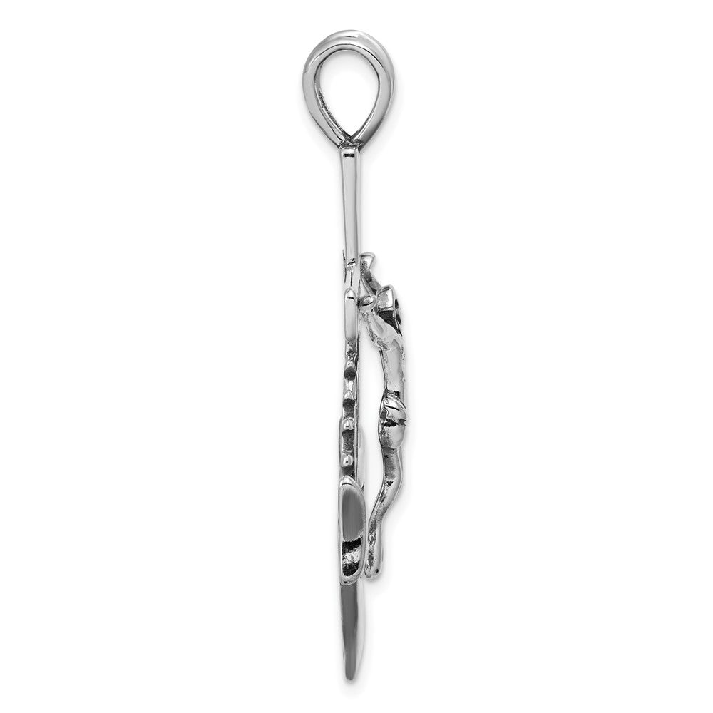 Sterlingsilber Antikisiert Marine Kruzifix Charm