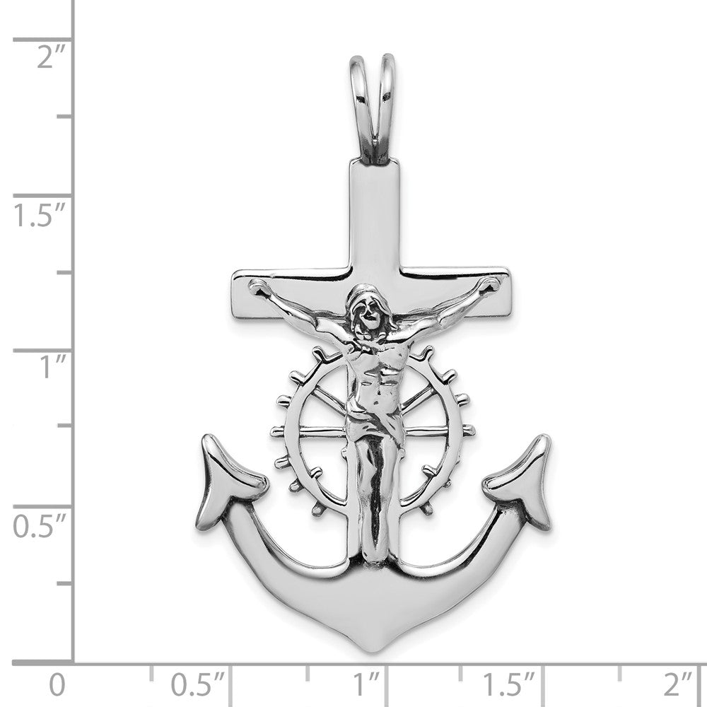 Sterlingsilber Antikisiert Marine Kruzifix Charm