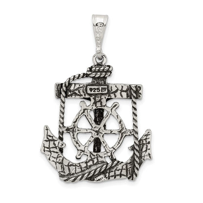 Sterlingsilber Antikisiert Marine Kruzifix Charm