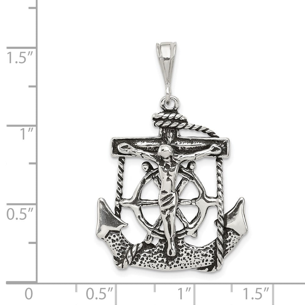 Sterlingsilber Antikisiert Marine Kruzifix Charm