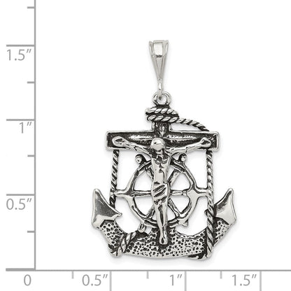 Sterlingsilber Antikisiert Marine Kruzifix Charm