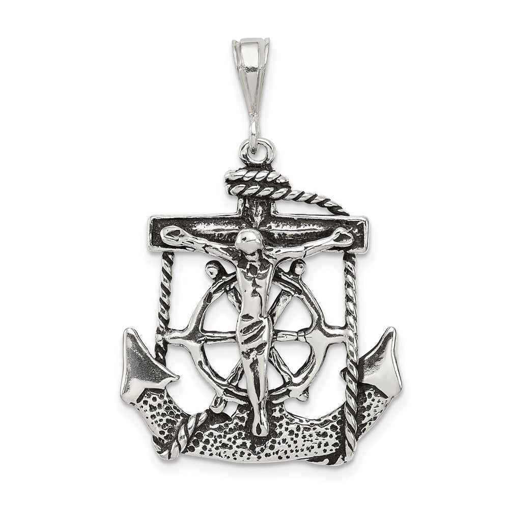 Sterlingsilber Antikisiert Marine Kruzifix Charm