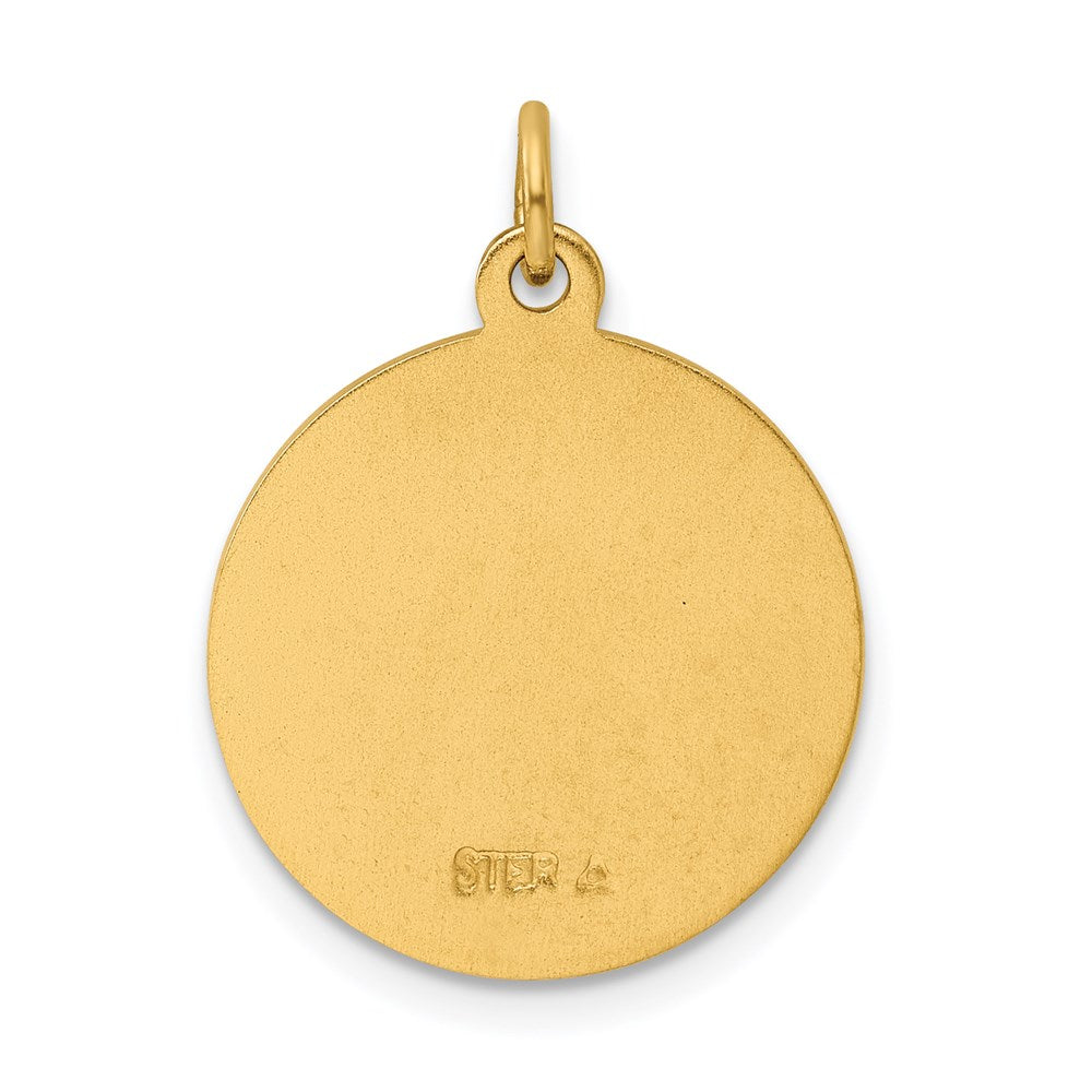 Sterlingsilber Rhodiniert & Vergoldet St. Christopher Medaille