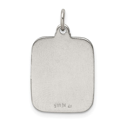 Sterlingsilber Blau Emaille Quadratisch St. Christopher Medaille Anhänger