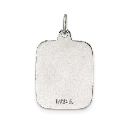 Sterlingsilber Teal Emaille Quadratisch St. Christopher Medaille Anhänger