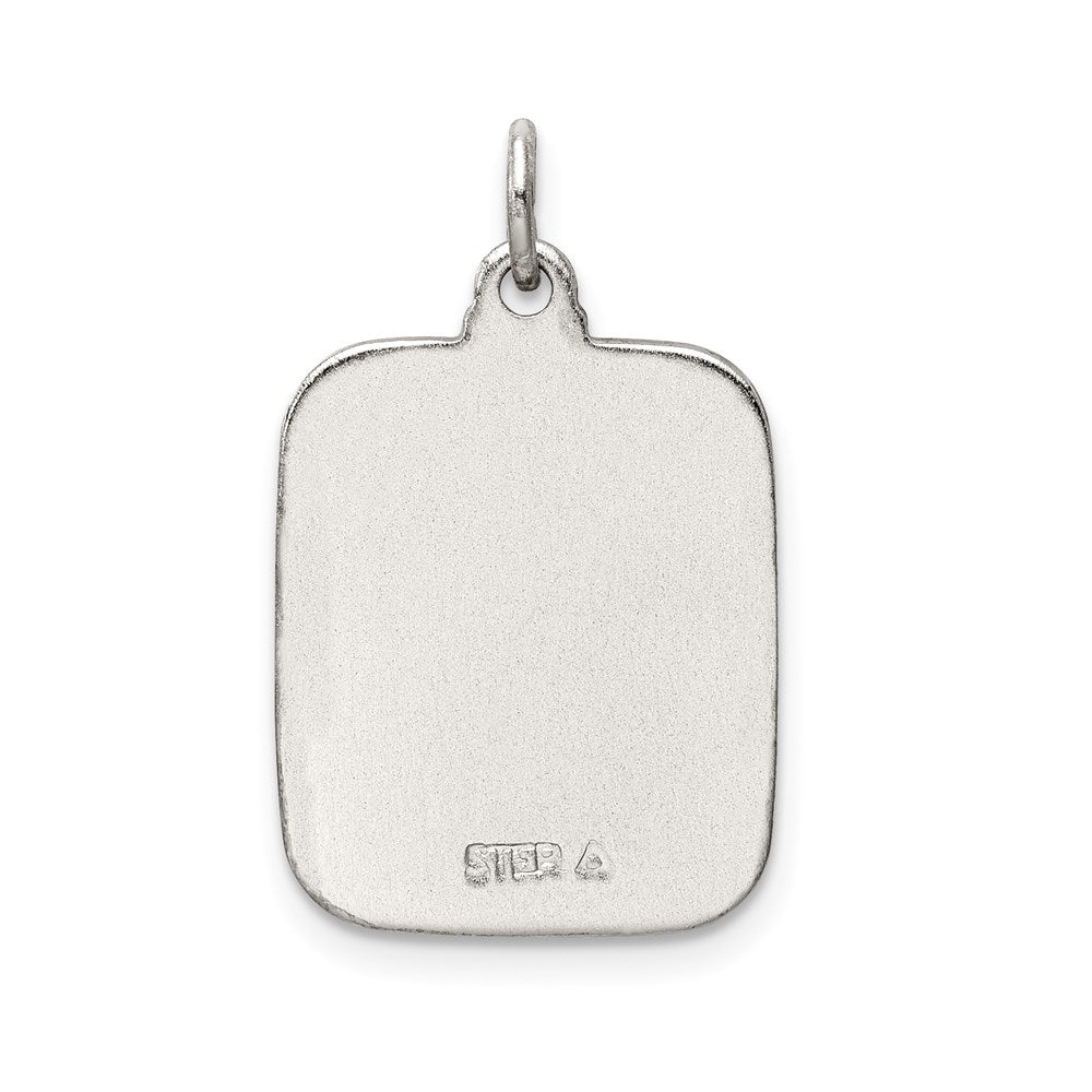 Sterlingsilber Rosa Emaille Quadratisch St. Christopher Medaille Anhänger