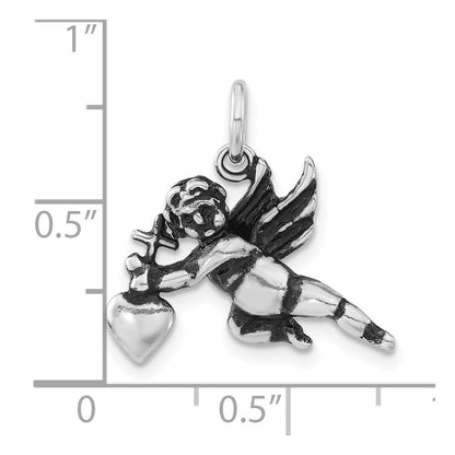 Sterlingsilber Poliert & Antikisiert Cupid Charm