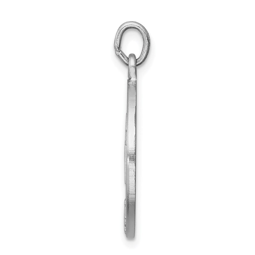 Sterlingsilber Rhodiniert Gebürstet Firmung Medaille Anhänger