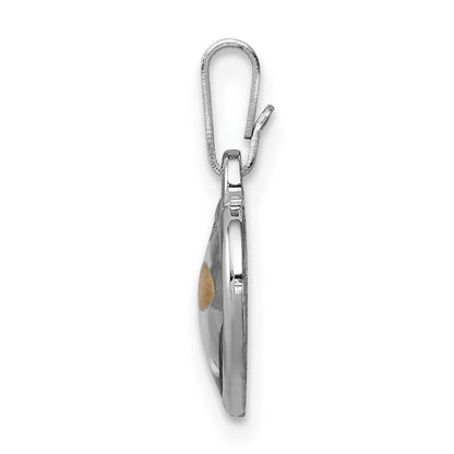Sterlingsilber Rhodiniert Klein Herz mit Mustard Seed Anhänger