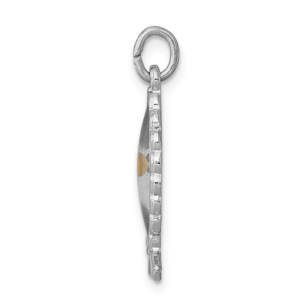 Sterlingsilber Rhodiniert Epoxid Ichthus mit Mustard Seed Anhänger