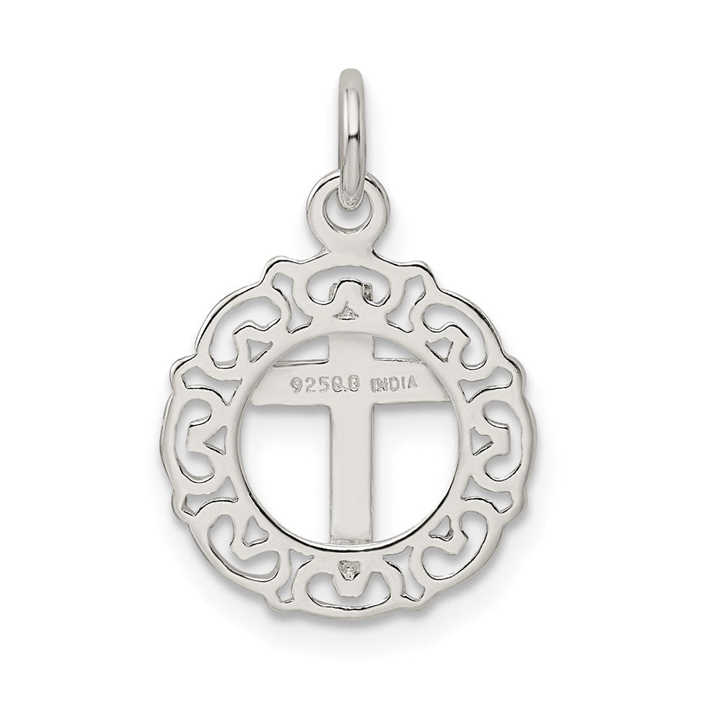 Sterlingsilber Kreis & Kreuz Anhänger