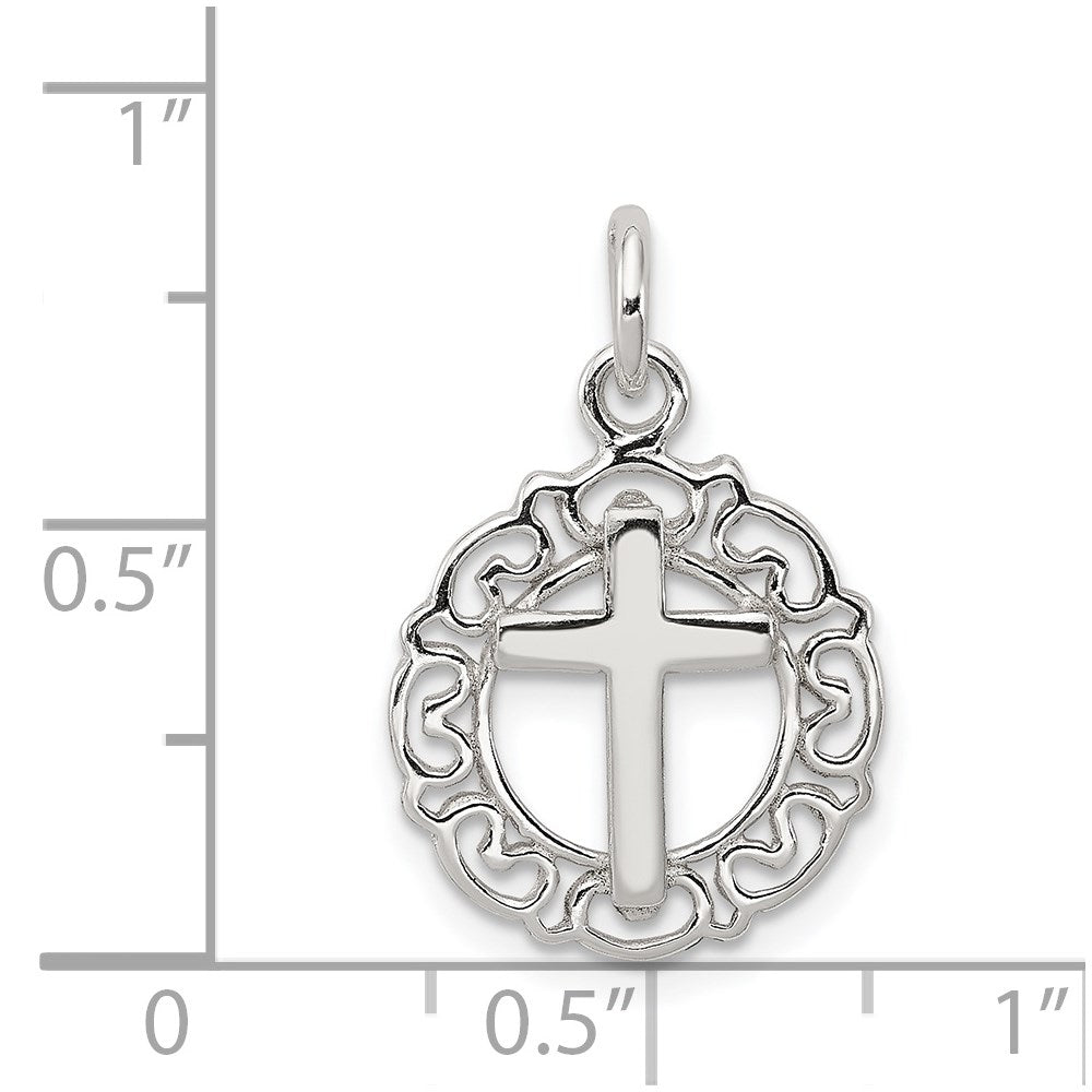 Sterlingsilber Kreis & Kreuz Anhänger