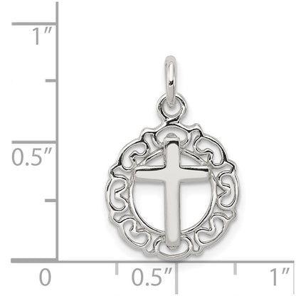 Sterlingsilber Kreis & Kreuz Anhänger