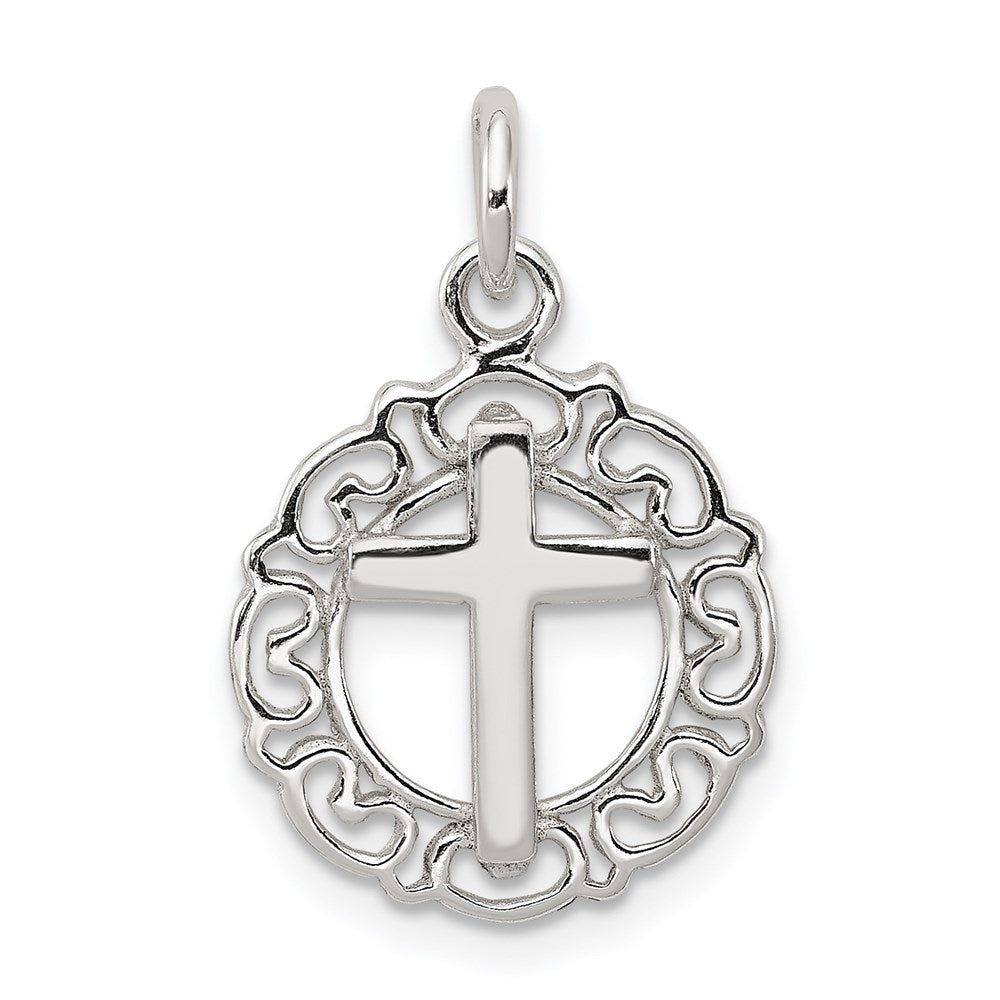 Sterlingsilber Kreis & Kreuz Anhänger