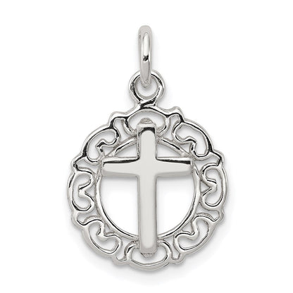 Sterlingsilber Kreis & Kreuz Anhänger